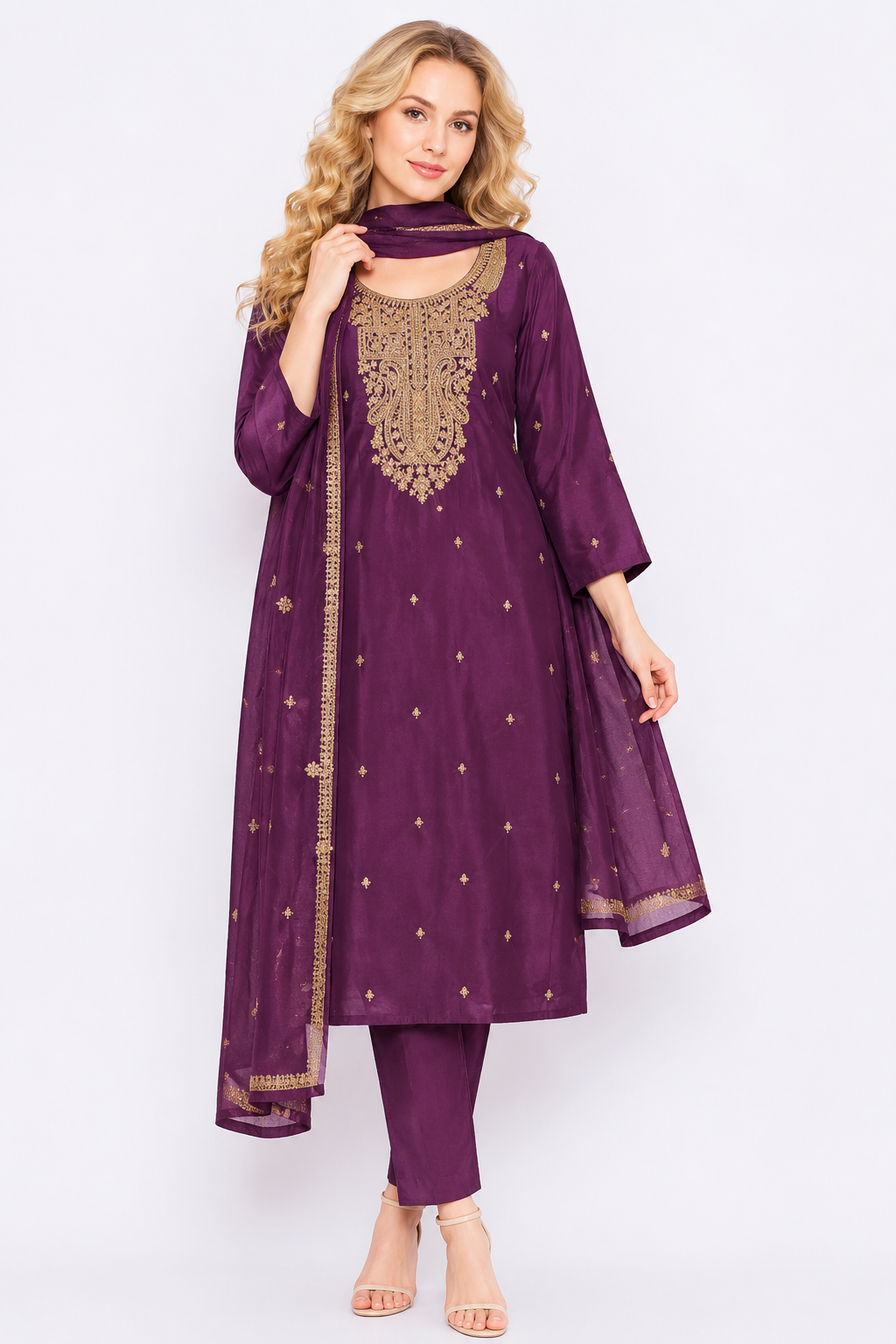 FRONT EMBROIDERY WORK SUIT