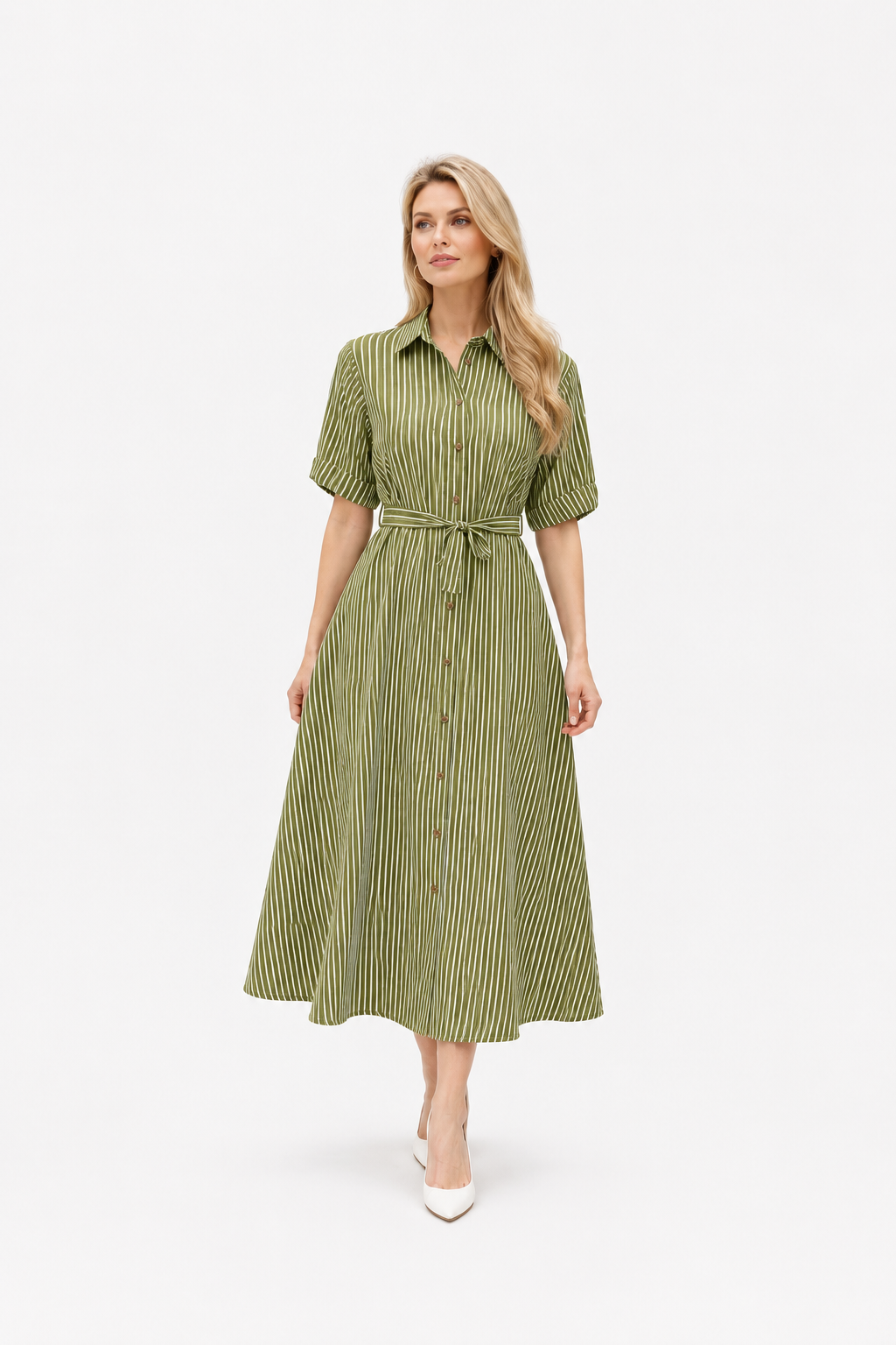 STRIP COTTEN MIX DRESS
