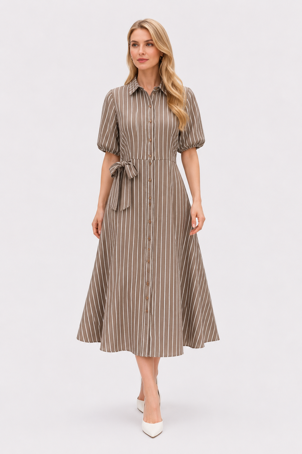STRIP COTTEN MIX DRESS