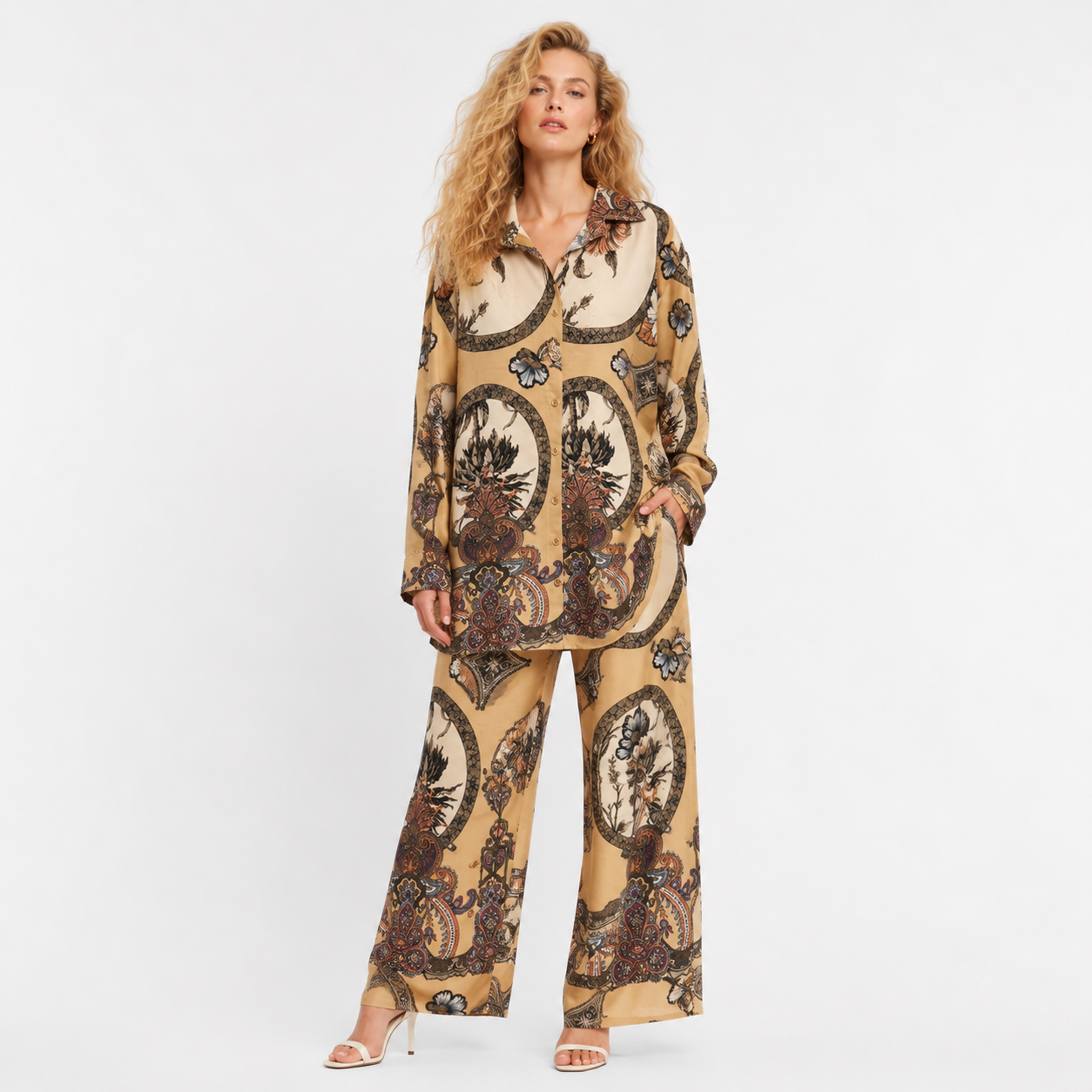 MUSLIN FABRIC PLUS SIZE CORD SET