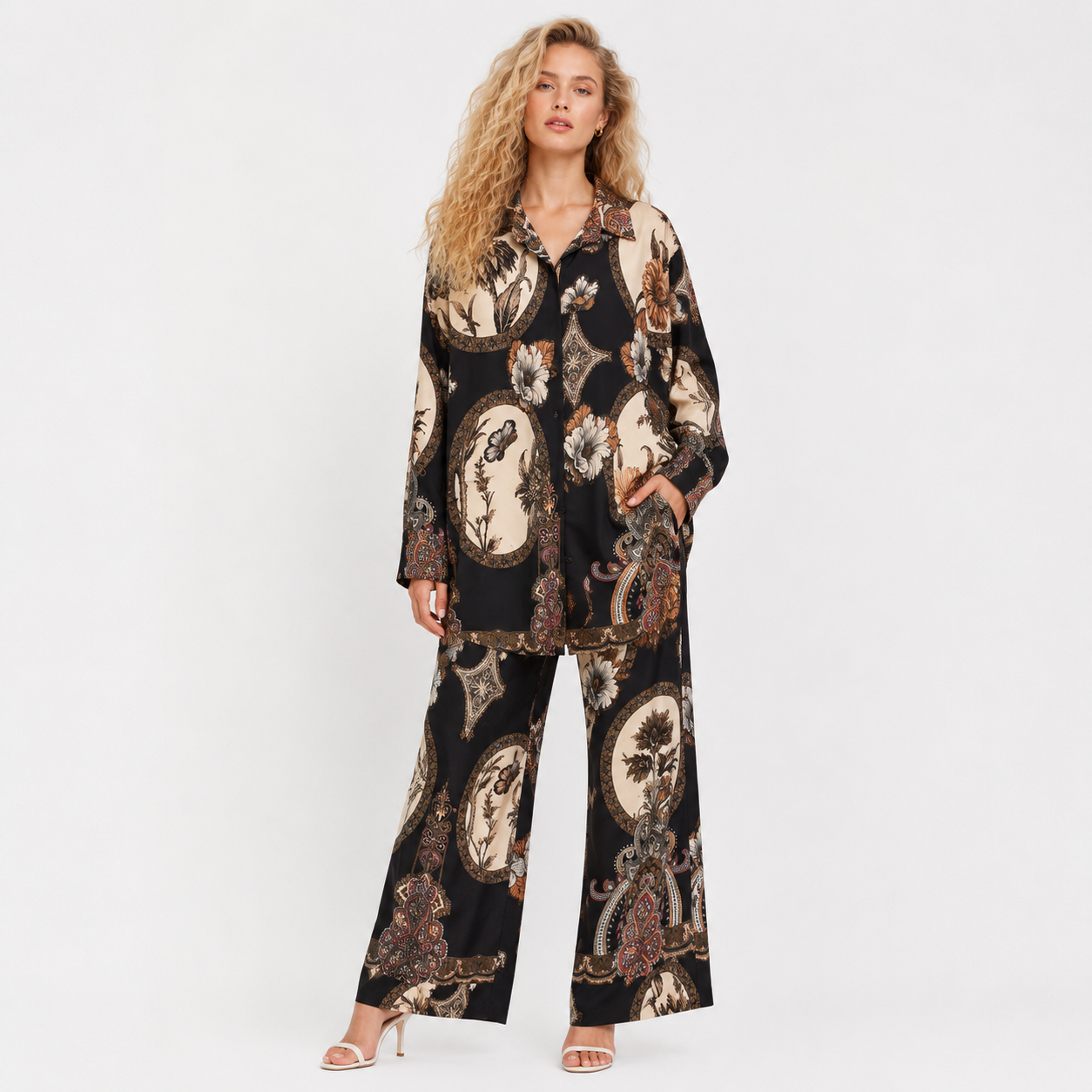 MUSLIN FABRIC PLUS SIZE CORD SET