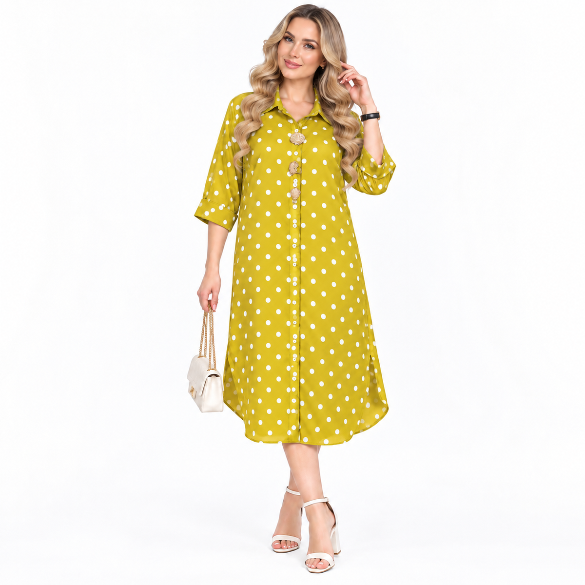 small poll ka dot plus size dress