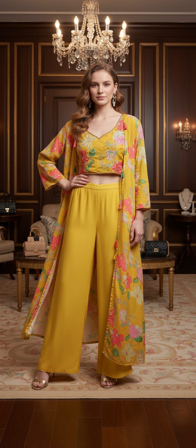 Long shrug with crop and Sharara|