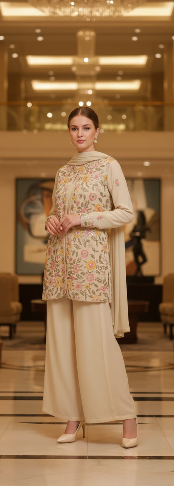 Short blazer with Sharara| M (38) - XXL (44)