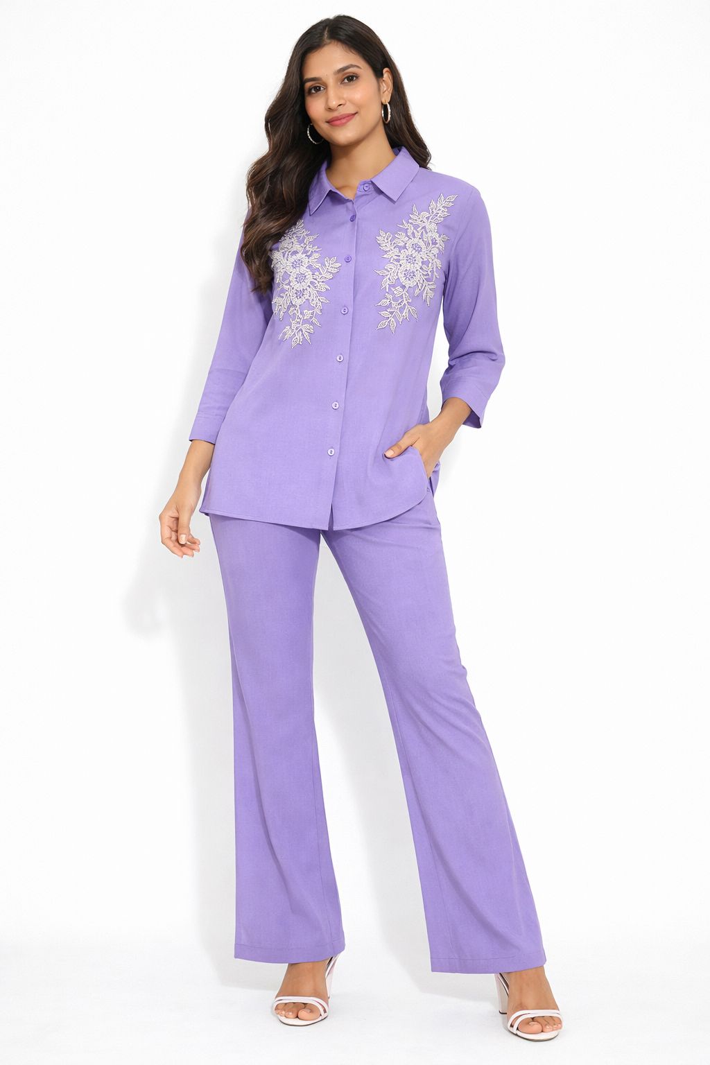 CREAM FLORAL 3RD SUMMER CORD SET GOOD TILL TO 2XL