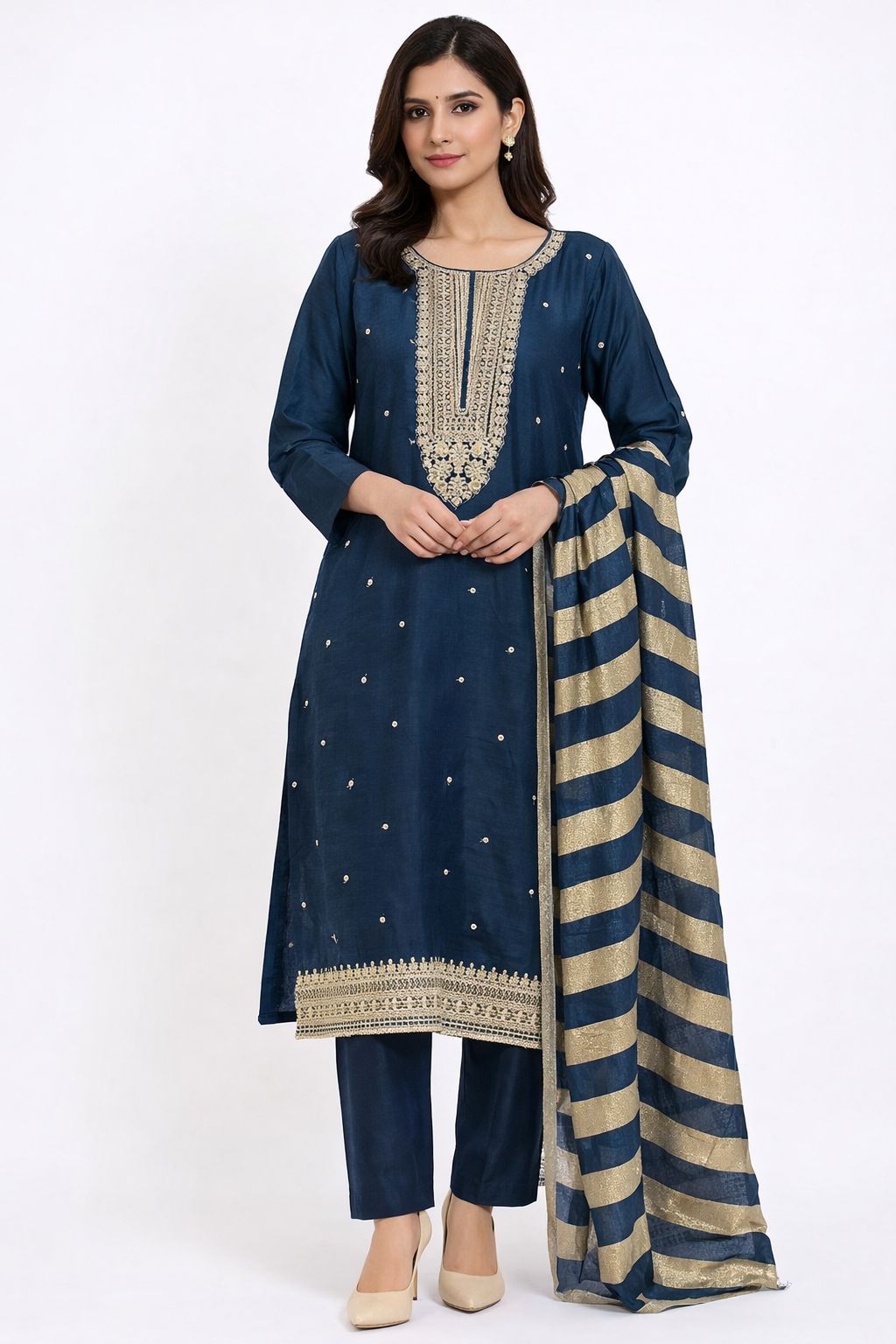 NECK WORK SUIT AND DESIGNER CHUNNI GOOD TILL TO 5XL