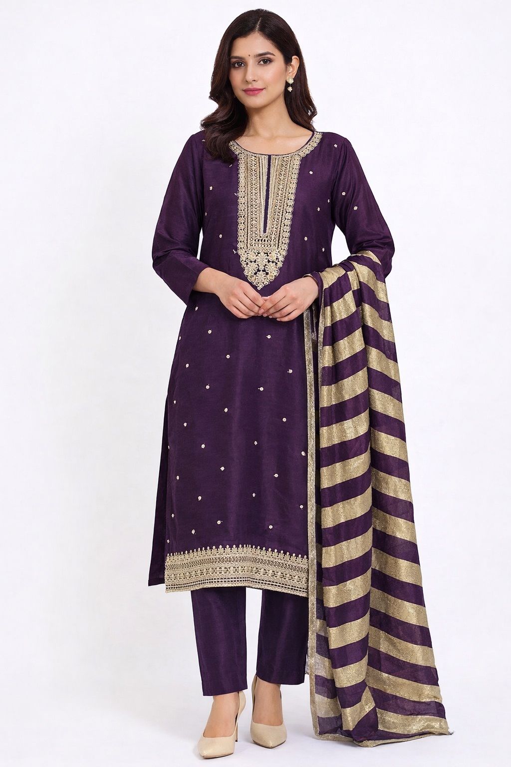 NECK WORK SUIT AND DESIGNER CHUNNI GOOD TILL TO 5XL