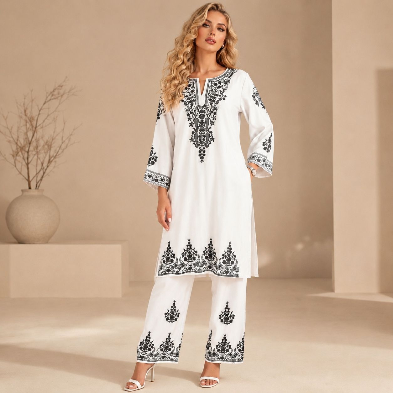 EMBROIDERY  KURTI STYLE CORD SET