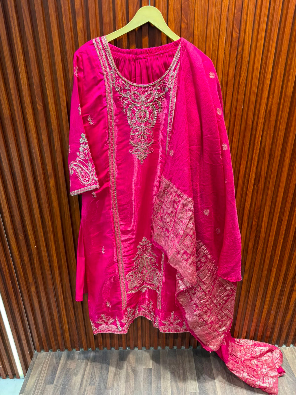 rose pink printed suit
