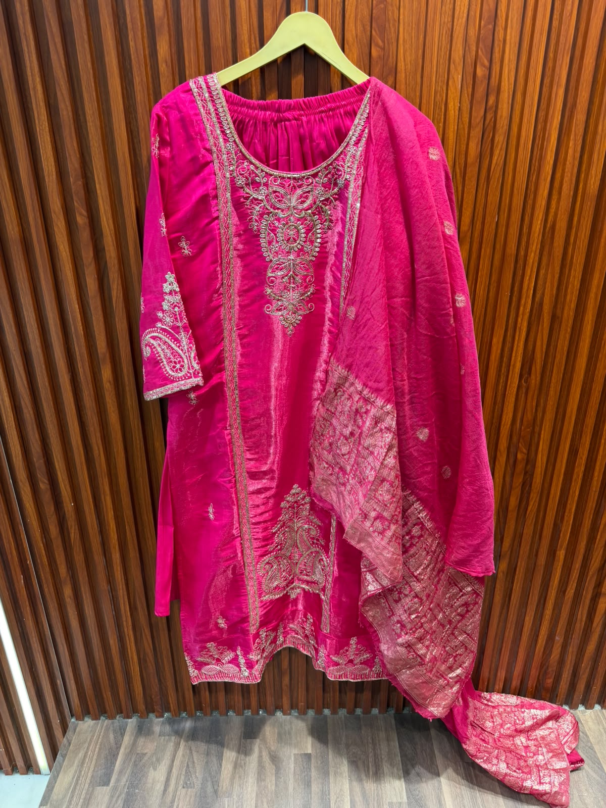 rose pink printed suit