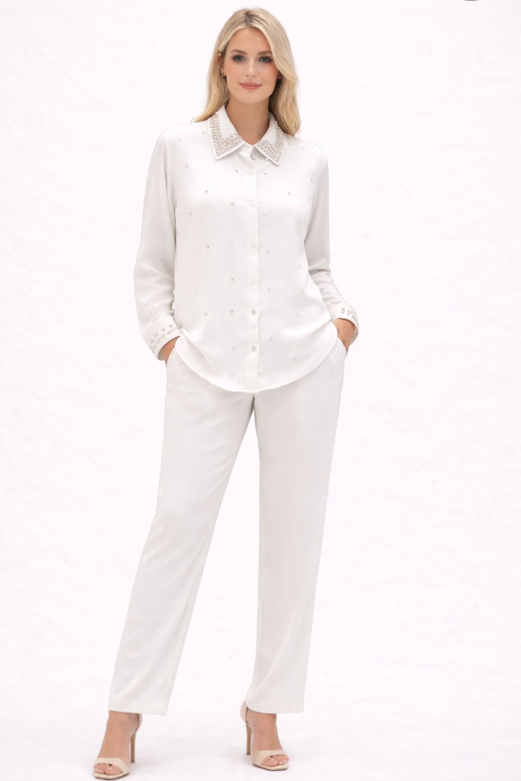 COLLAR STUDDED CORD SET FREE SIZE TILL 2XL