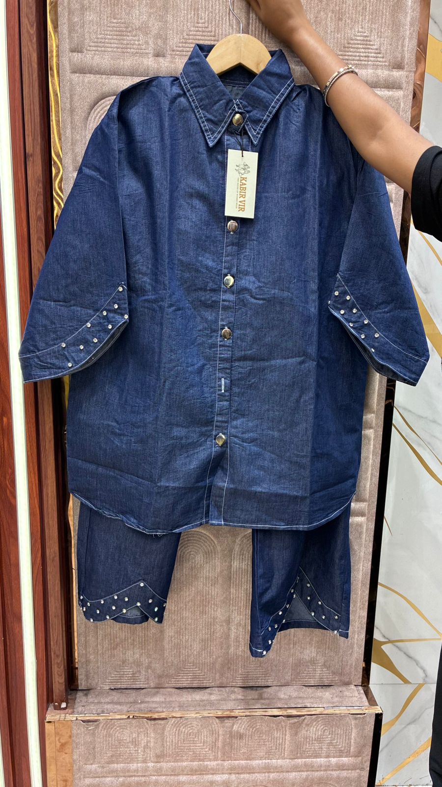 UMBRELLA SLEEVE DENIM CORD SET