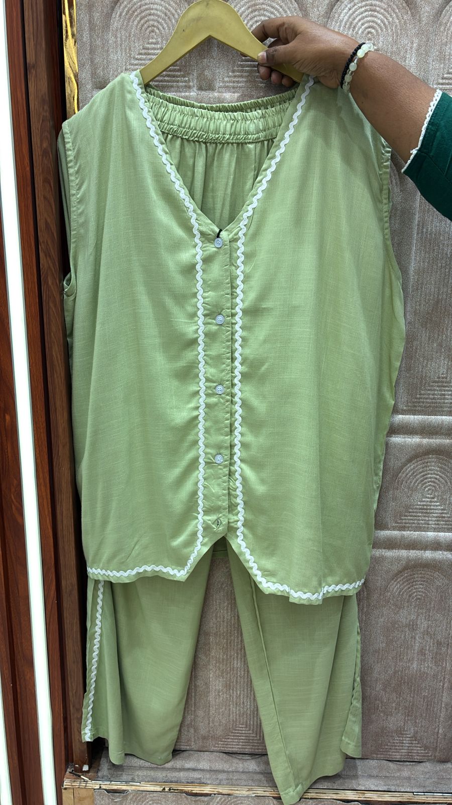 cut sleeve summer cord set