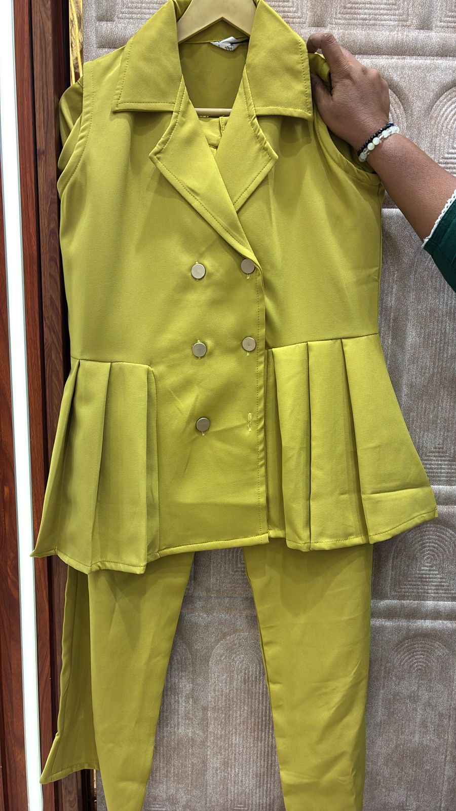 Sleeveless Peplum Blazer  cord set