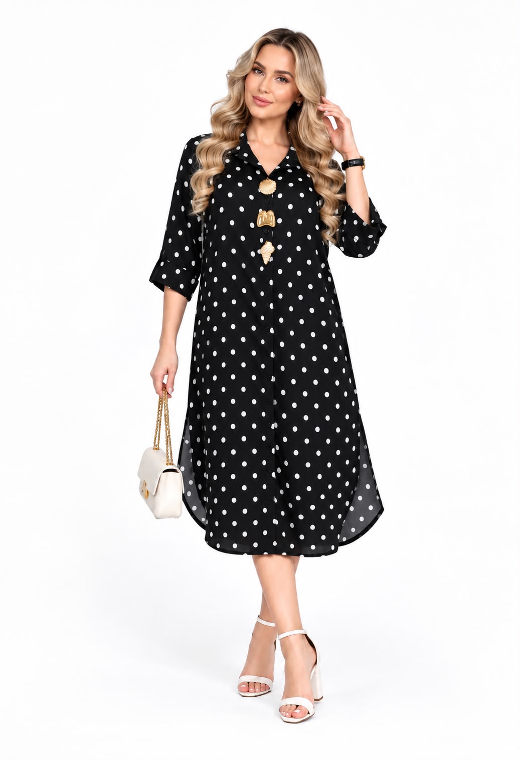 small poll ka dot plus size dress
