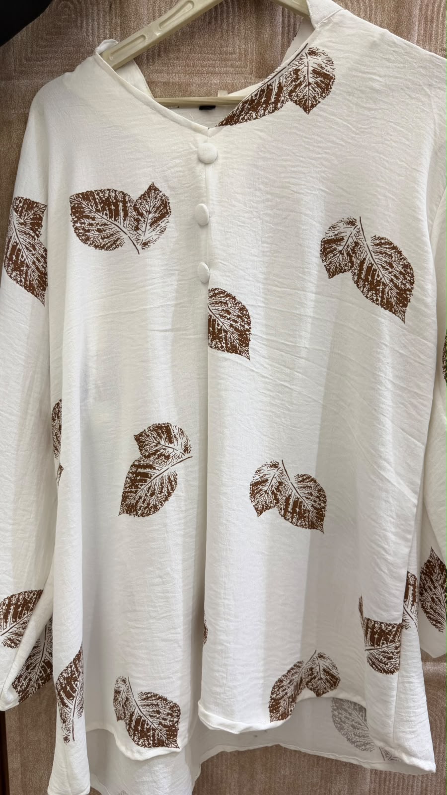 leave pattern plus size top