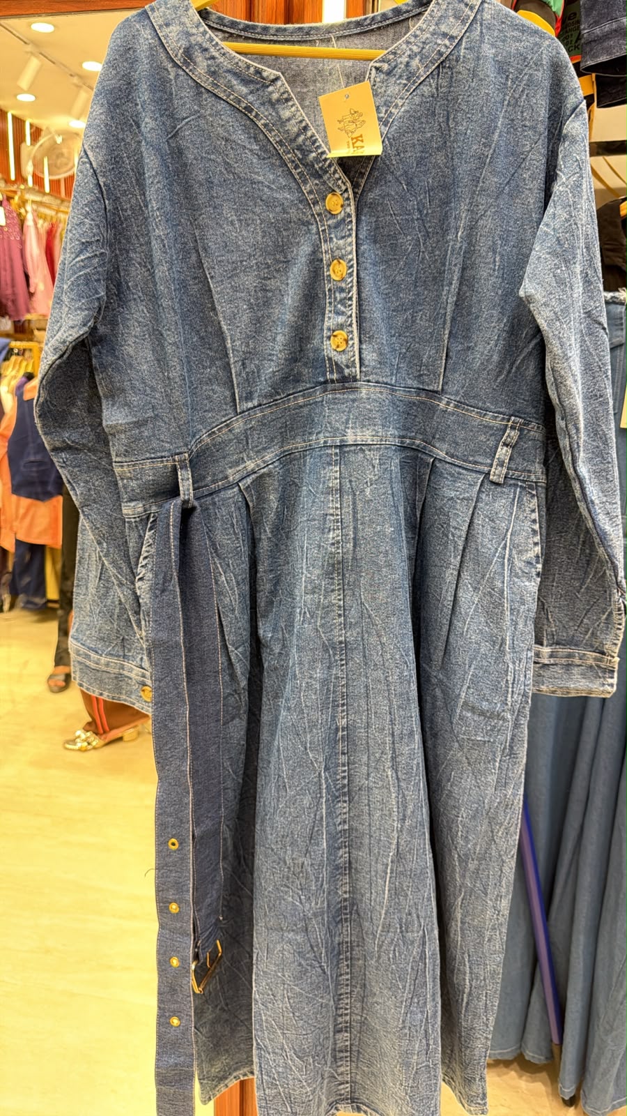 ANKLE LENGTH PLUS SIZE DENIM DRESS