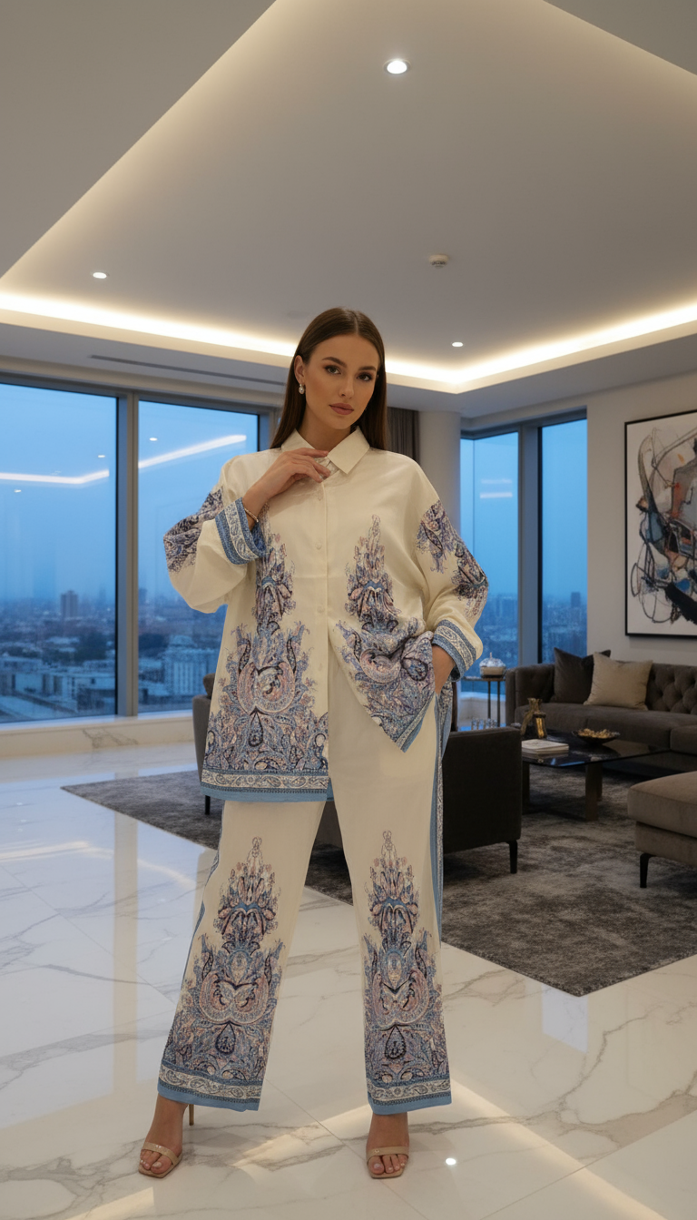 Luxe Printed Co-Ord Set | Free Size up to XL - 42